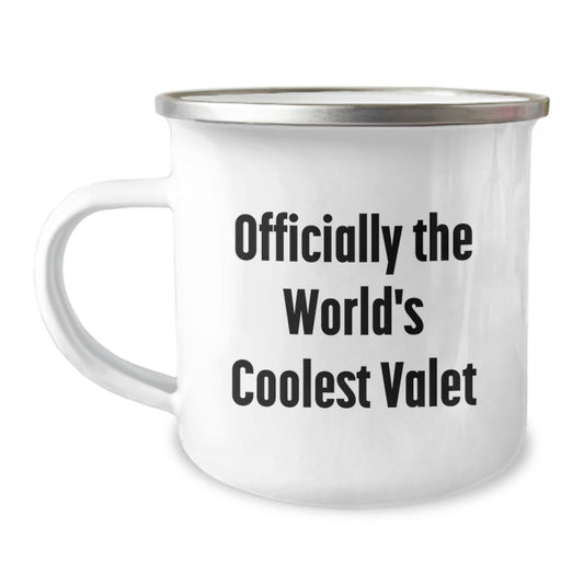 Valet Camping Mug Gifts from Friends, Officially The World's Coolest Valet Quote, Ideal Gift for Valet Graduation - Image 1