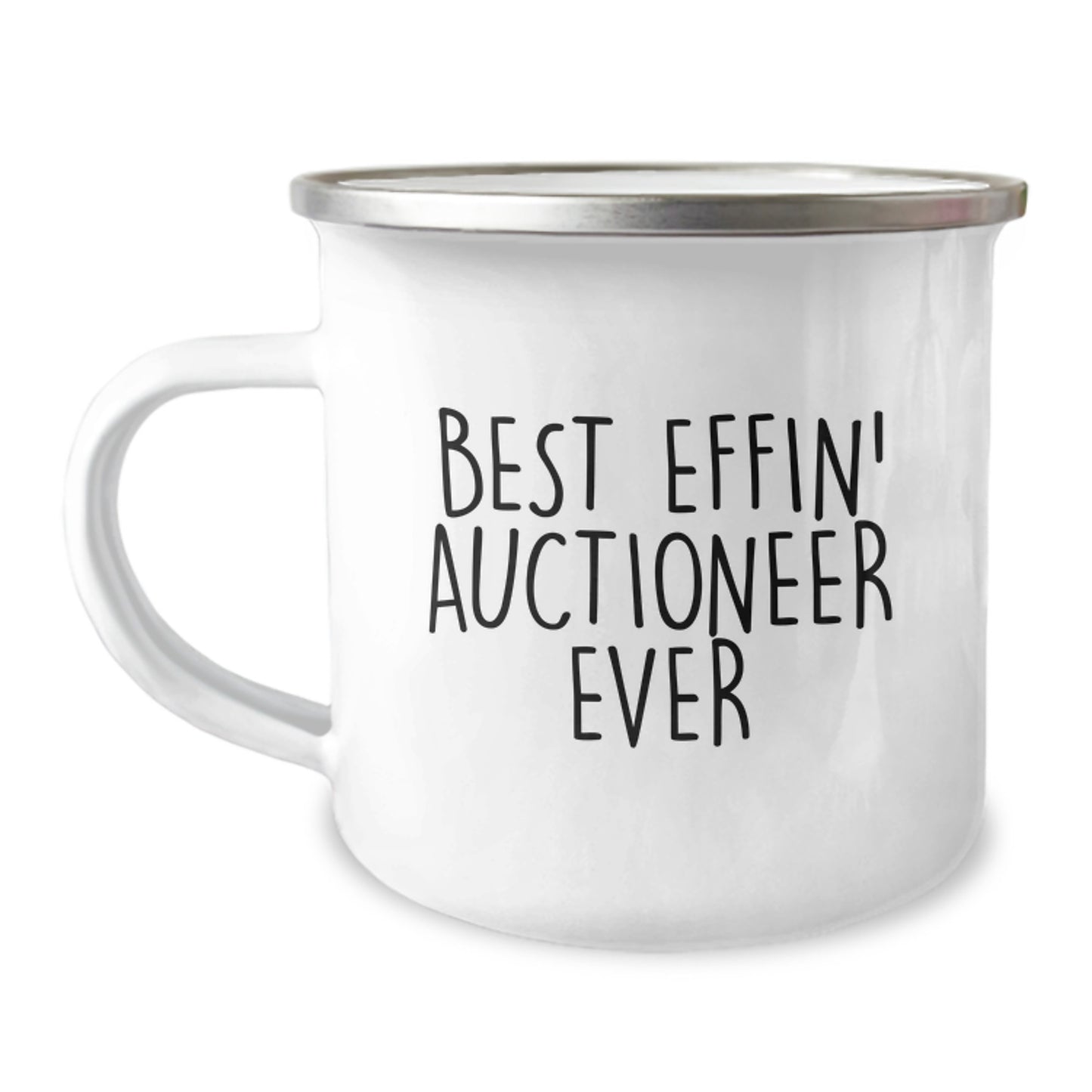 Funny Auctioneer Gifts for Men, Best Effin' Auctioneer Ever, Unique Camping Mug for Graduation - Image 1