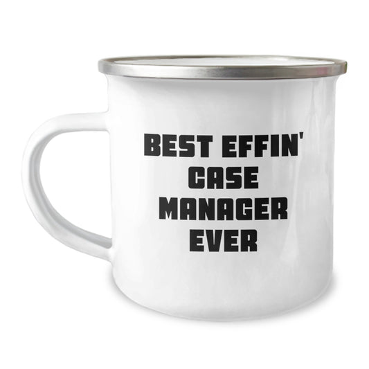 Funny Case Manager Gifts for Men from Family and Friends - Best Effin' Case Manager Ever Camping Mug for Graduation Unique Gifts - Image 1