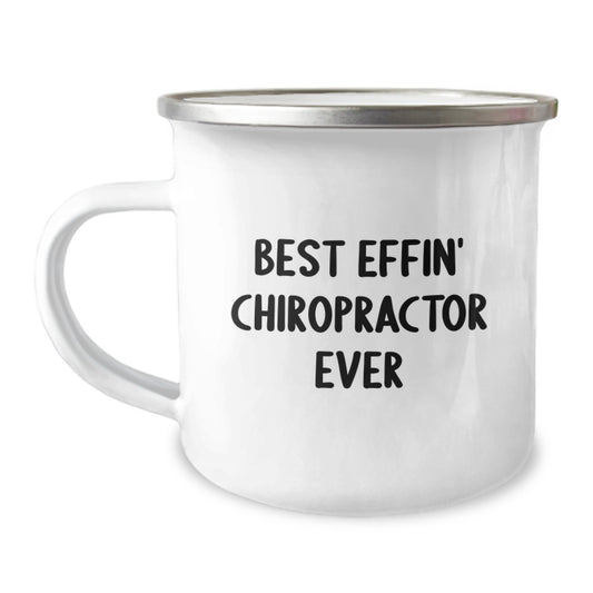 Funny Chiropractor Gifts from Friends to Best Effin' Chiropractor Ever, Camping Mug for Graduation - Image 1