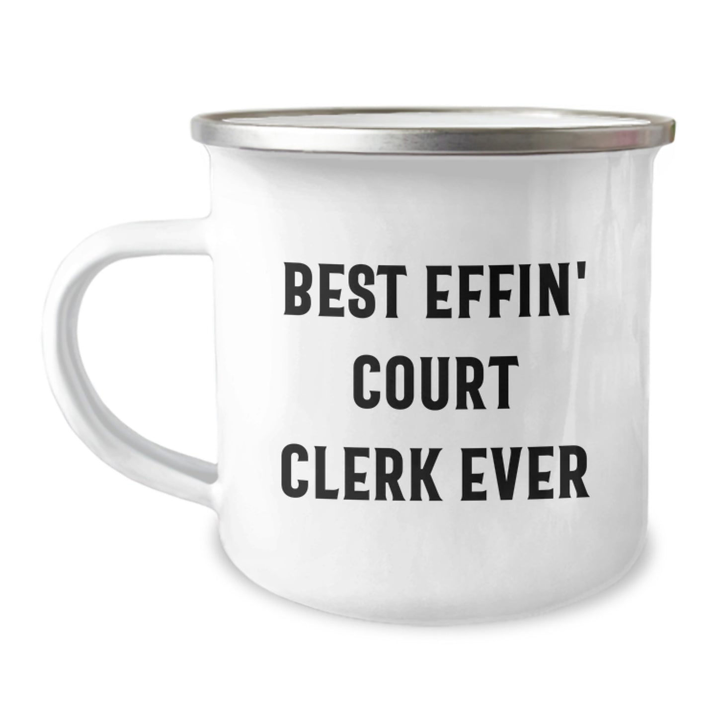 Funny Court Clerk Gifts for Birthday - Camping Mug, 'Best Effin' Court Clerk Ever' Quote, Perfect for Court Clerk Men, Women, Friends, Family - Image 1