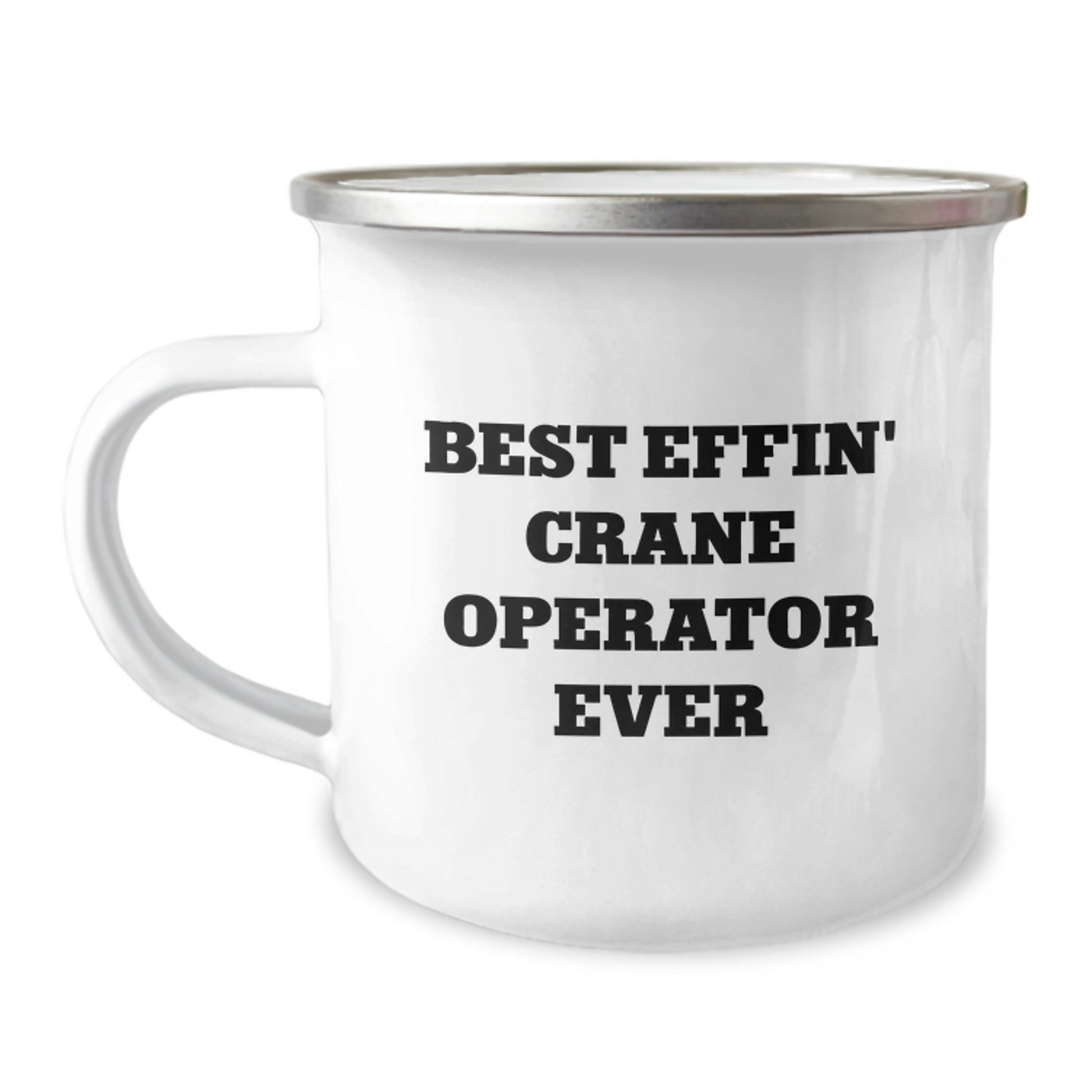 Funny Crane Operator Gifts for Men, Best Effin' Graduation Unique Mugs for Crane Lovers, Camping Mug with Enamel Finish - Image 1