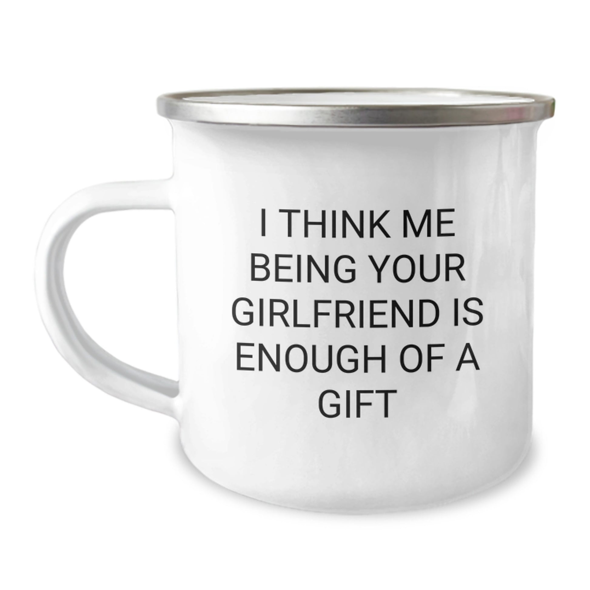 Girlfriend Keepsake Camping Mug Birthday Gift for Him with Enamel Finish - Image 1
