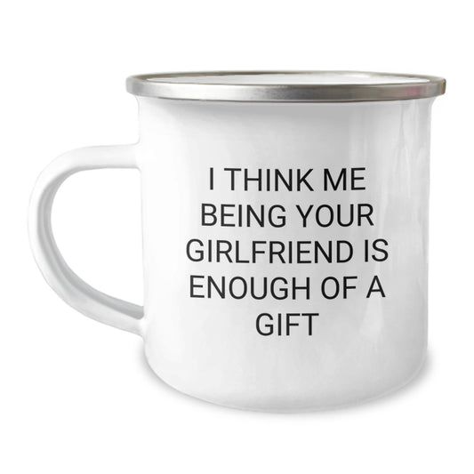 Girlfriend Keepsake Camping Mug Birthday Gift for Him with Enamel Finish - Image 1