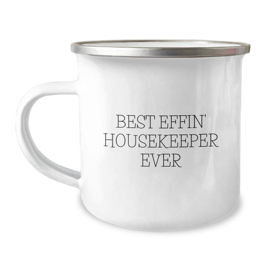 Funny Housekeeper Gifts for Her - Best Effin Housekeeper Ever Camping Mug - Unique Graduation Unique Gifts for Friends Family or Coworkers - Image 1