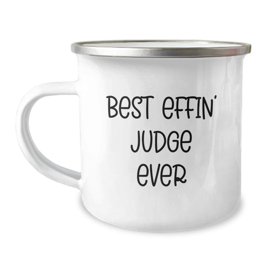 Funny Judge Gifts for Men Friends, Best Effin' Judge Ever Camping Mug for Judge, Perfect Graduation Unique Gifts for Men from Friends - Image 1