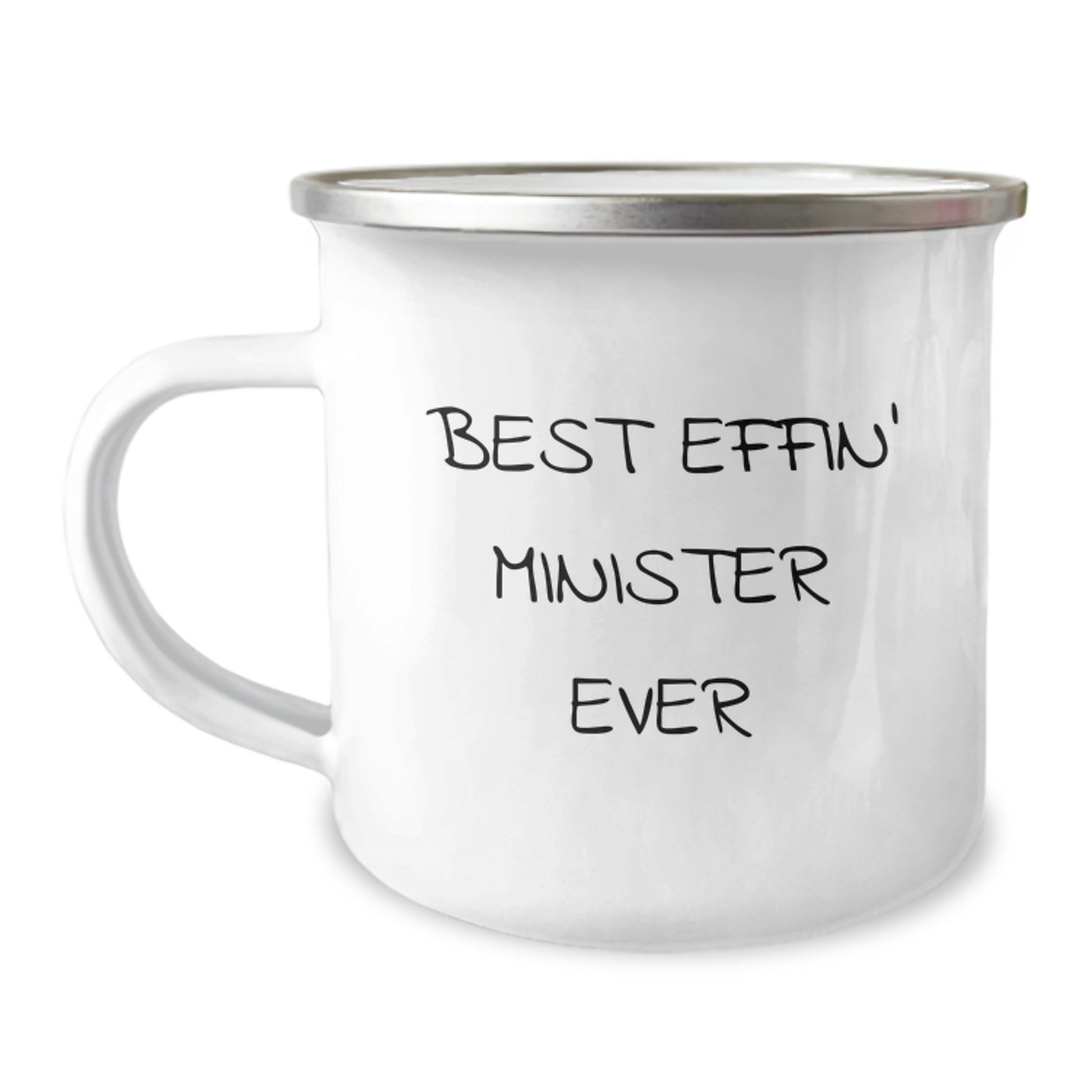 Funny Minister Gifts from Friends, Best Effin' Minister Ever Camping Mug for Birthday, Unique Gifts for Men - Image 1
