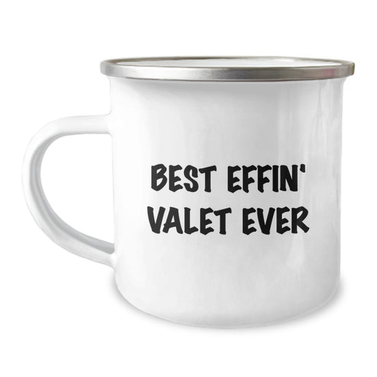 Funny Valet Gifts from Friends for the Best Effin' Valet Ever - Unique Camping Mug for Graduation - Image 1