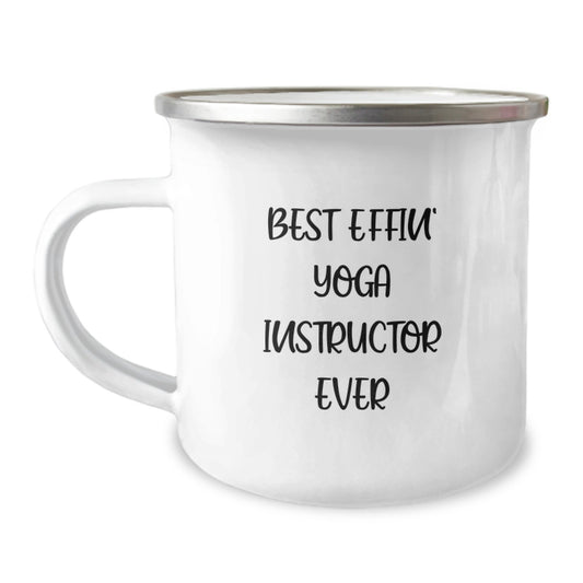 Funny Gifts from Men to Best Effin' Yoga Instructor Ever, Unique Camping Mug for Yoga Instructor, Funny Christmas Unique Gifts - Image 1