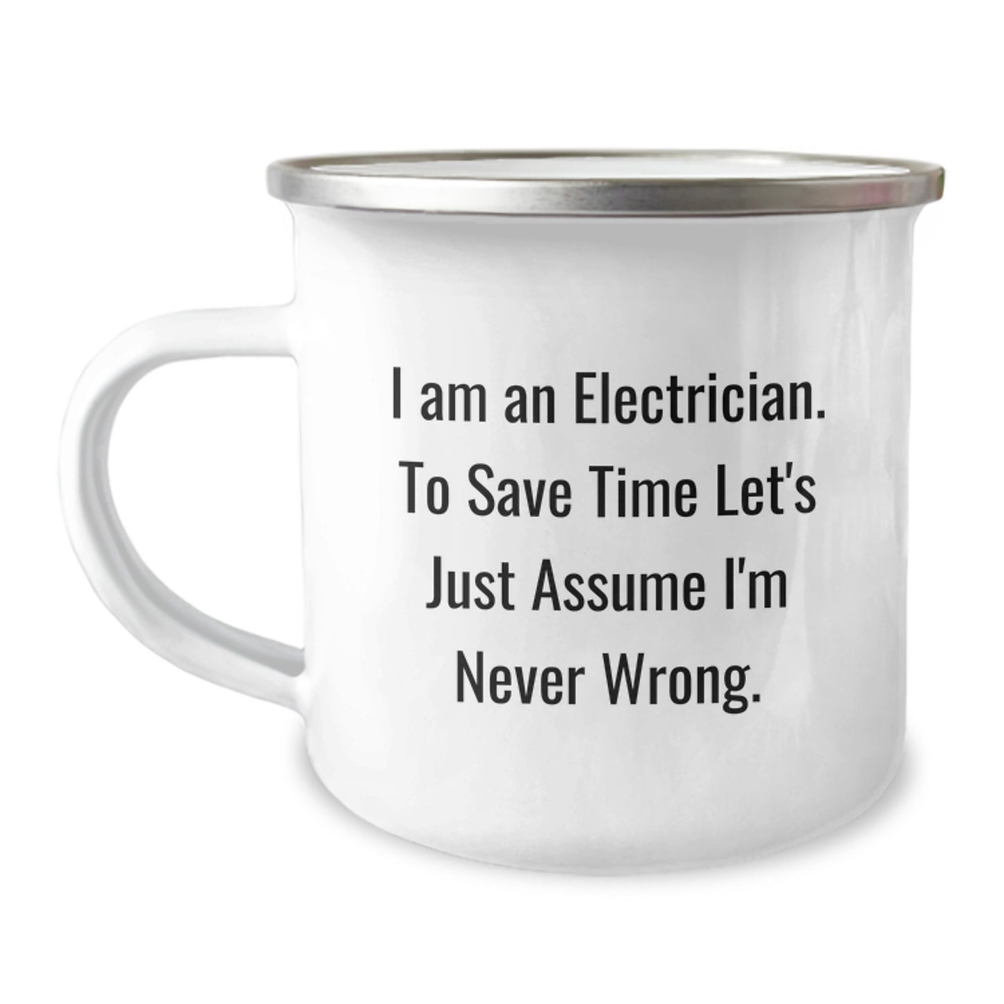 Electrician Keepsake Camping Mug for Him Birthday Gift Stainless Steel - Image 1