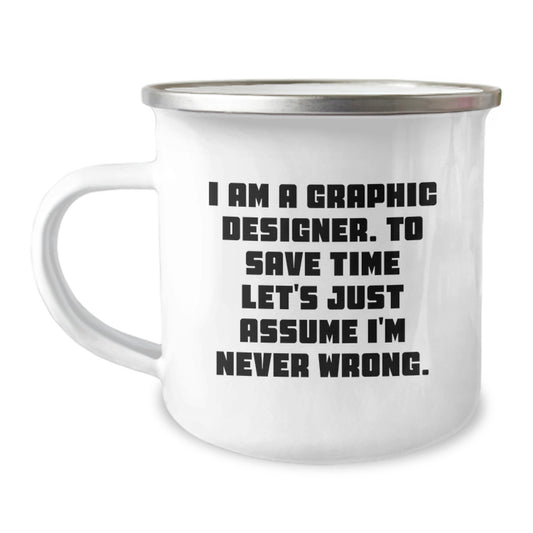 Graphic Designer Keepsake Camping Mug for Him Premium Birthday Gift - Image 1
