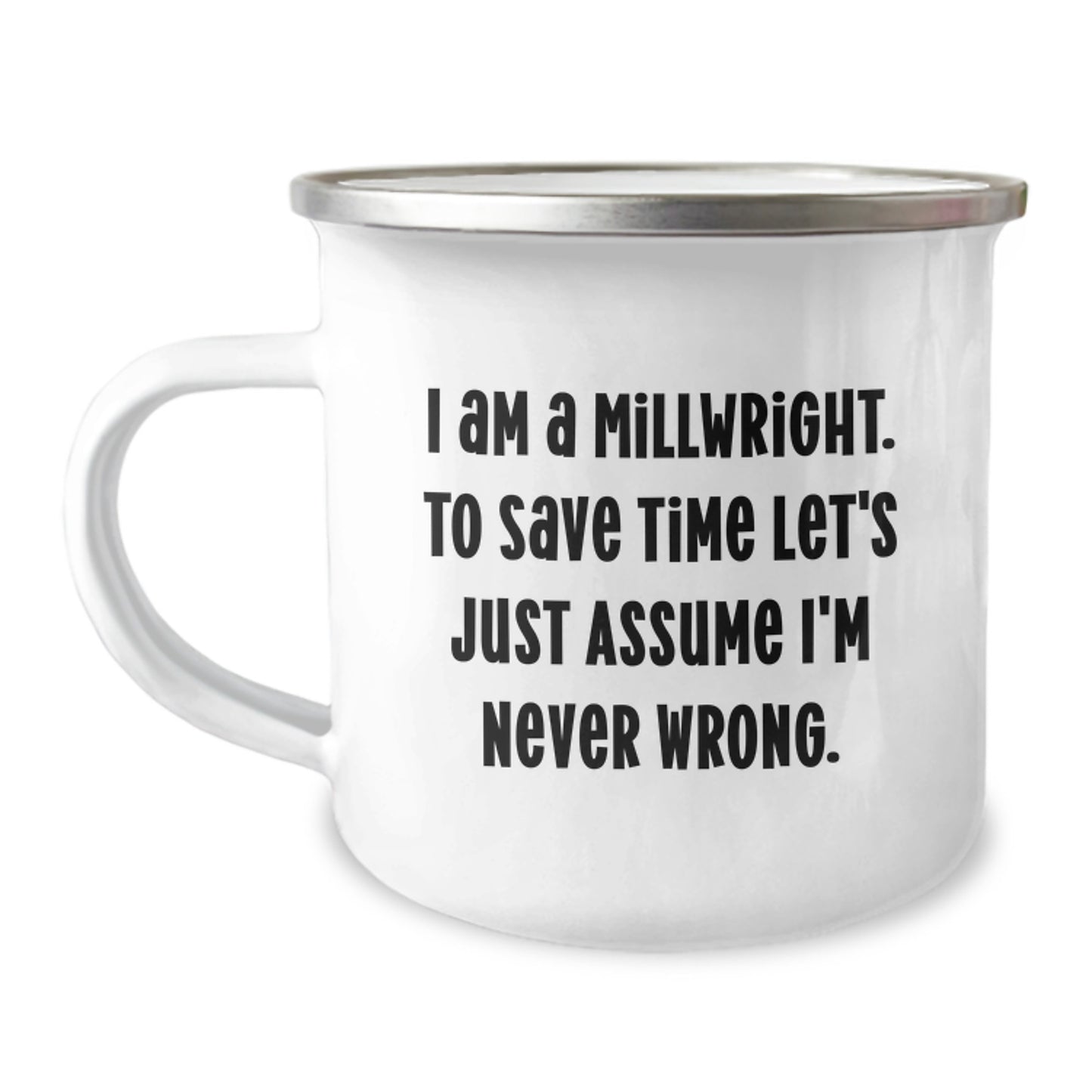 Millwright Keepsake Camping Mug for Him Birthday Gift with Enamel Finish - Image 1