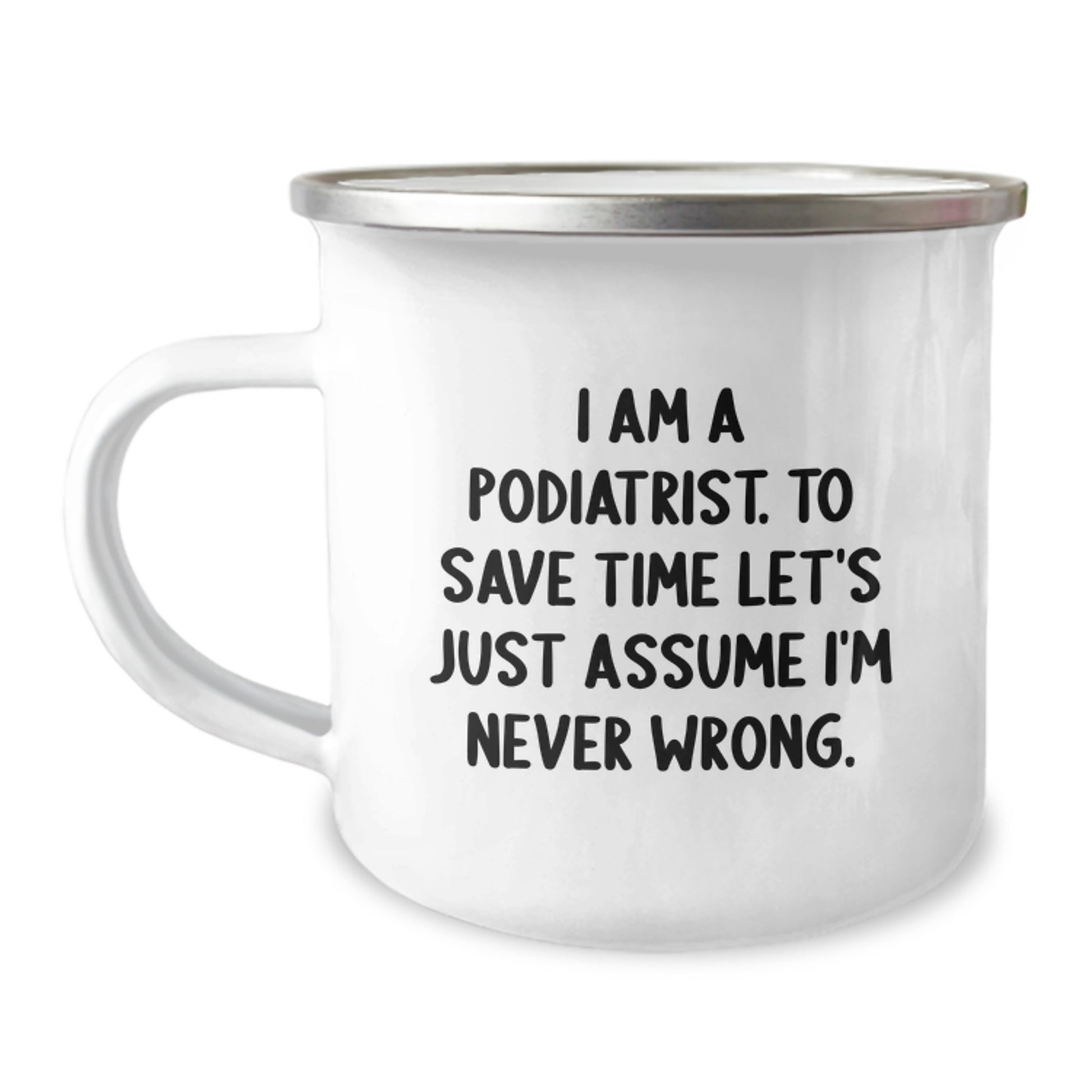 Podiatrist Keepsake Camping Mug for Him Birthday Gift with Enamel - Image 1