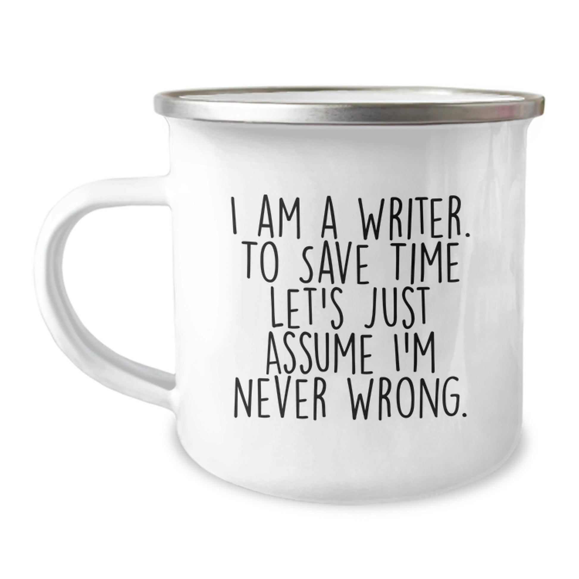 Writer's Humor Camping Mug, Funny Quote Gifts for Writers from Friends, Birthday Unique Gifts for Men, Women, Coworkers, Family - Image 1