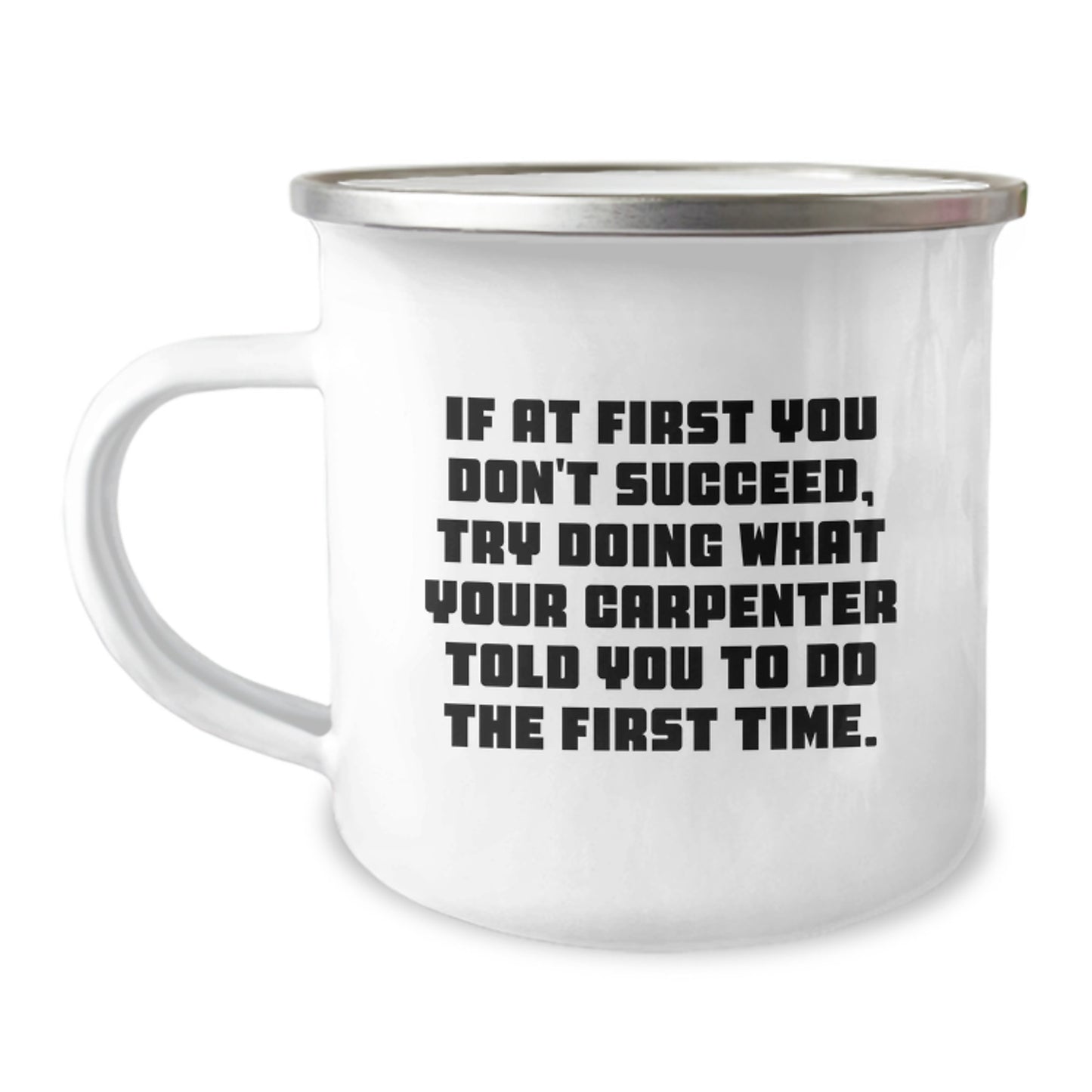 Carpenter Keepsake Camping Mug for Him Birthday Gift Stainless Steel - Image 1