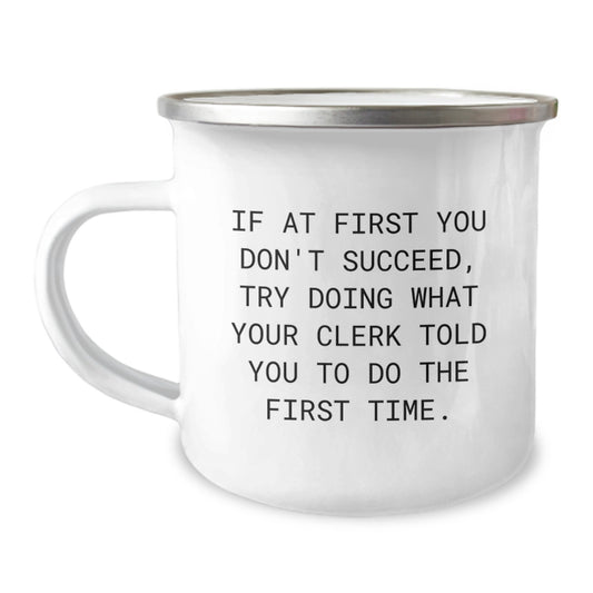 Clerk Keepsake Camping Mug Birthday Gift for Him for Every Adventure - Image 1