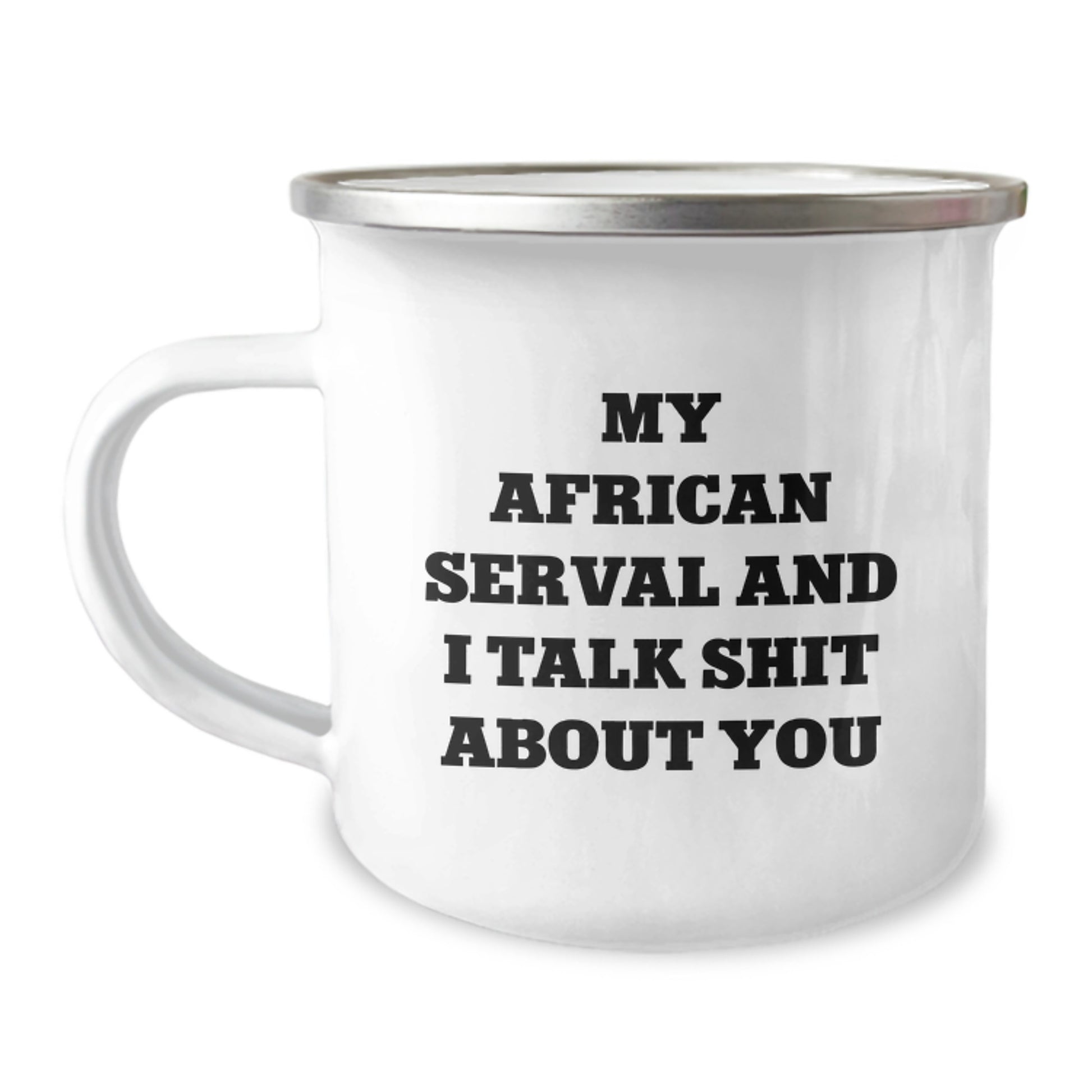 Funny African Serval Cat Camping Mug Gifts from Men for Women Friends Valentine's - Image 1