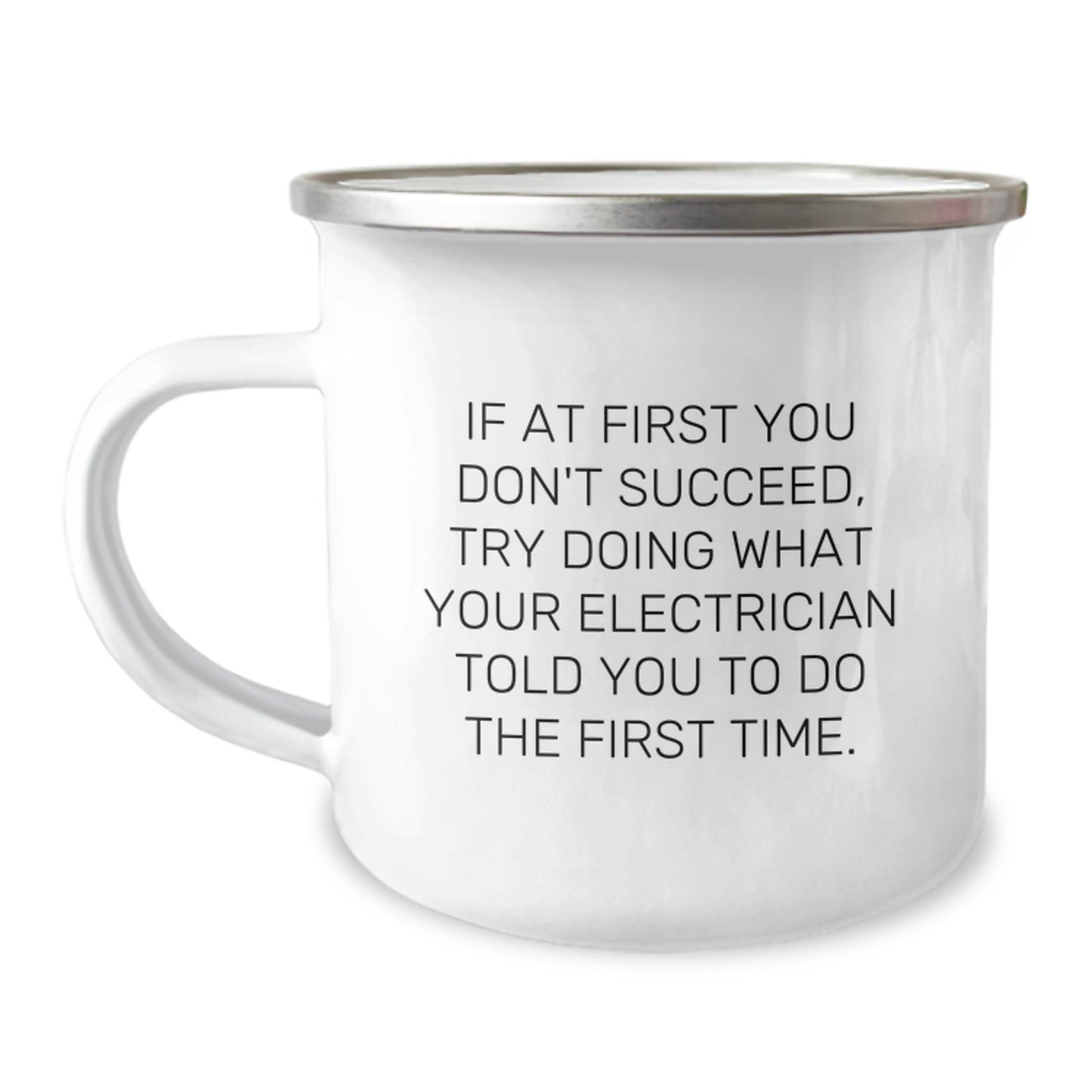 Electrician Keepsake Camping Mug for Him Birthday Gift with Quote - Image 1