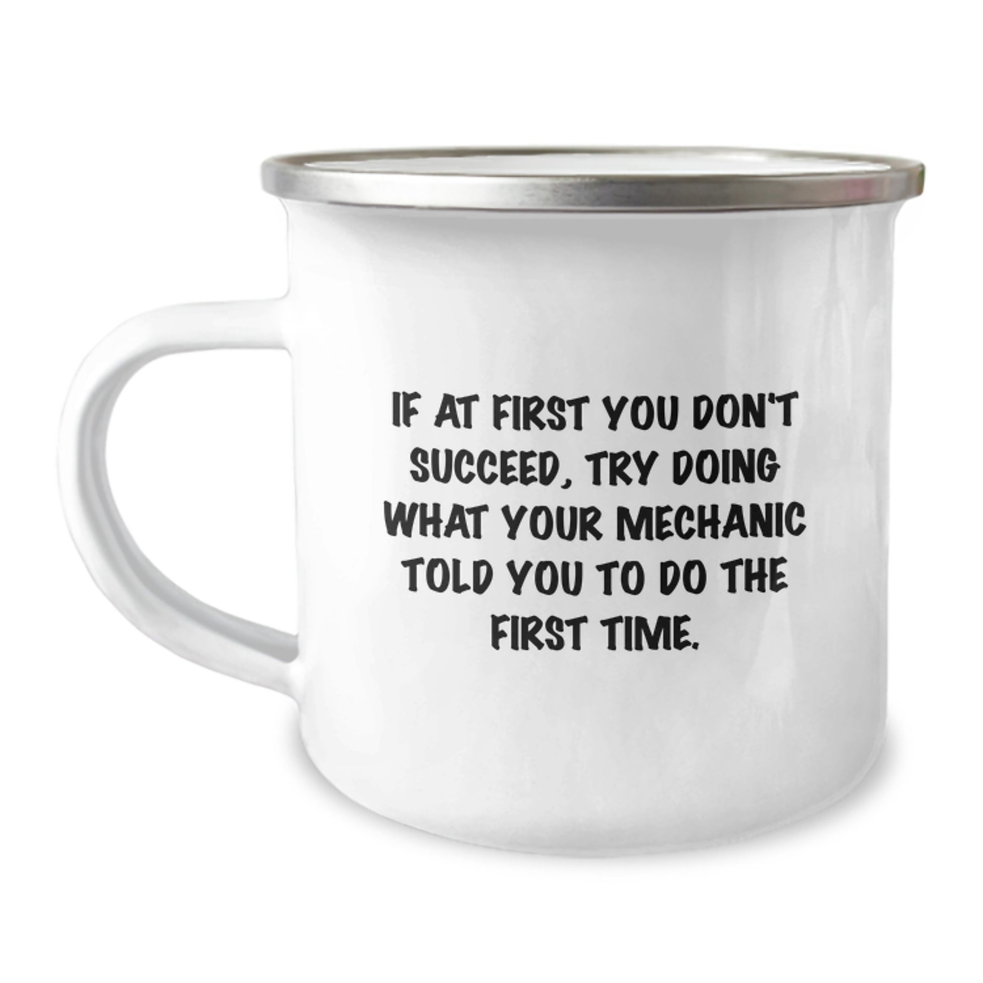 Mechanic Keepsake Camping Mug for Him Birthday Gift with Quote and Steel - Image 1