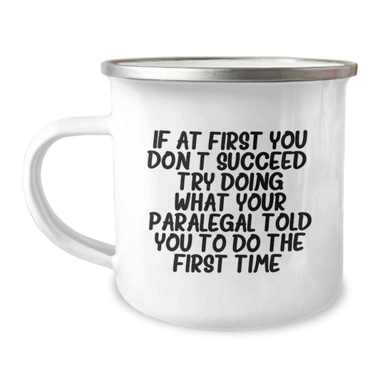 Paralegal Christmas Gift for Him - Encouraging Keepsake Camping Mug - Image 1