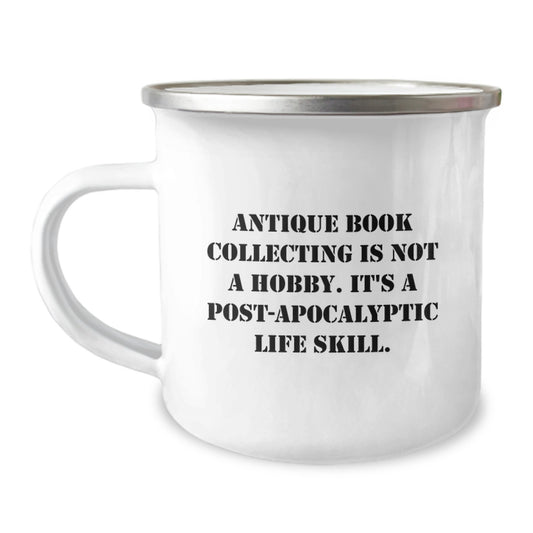 Antique Book Collecting Keepsake Camping Mug for Him Birthday Gift - Image 1