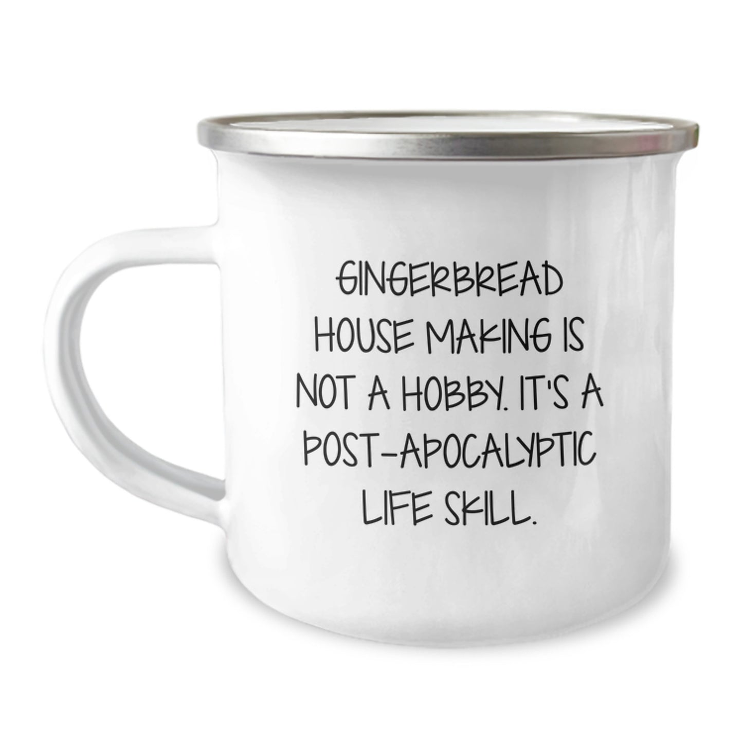 Gingerbread House Making Keepsake Camping Mug for Him Birthday Gift - Image 1