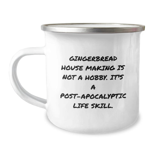 Novelty Gingerbread House Making Camping Mug for Friends Birthday Gift - Image 1