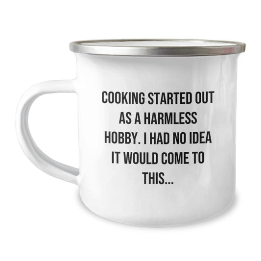 Witty Cooking Camping Mug for Friends Novelty Birthday Gift with Quote - Image 1