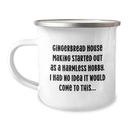 Gingerbread House Making Fun Gifts for Men from Friends - Unique Camping Mug for Gingerbread House Making Enthusiasts - Funny Quote for Graduation Unique Gifts - Image 1
