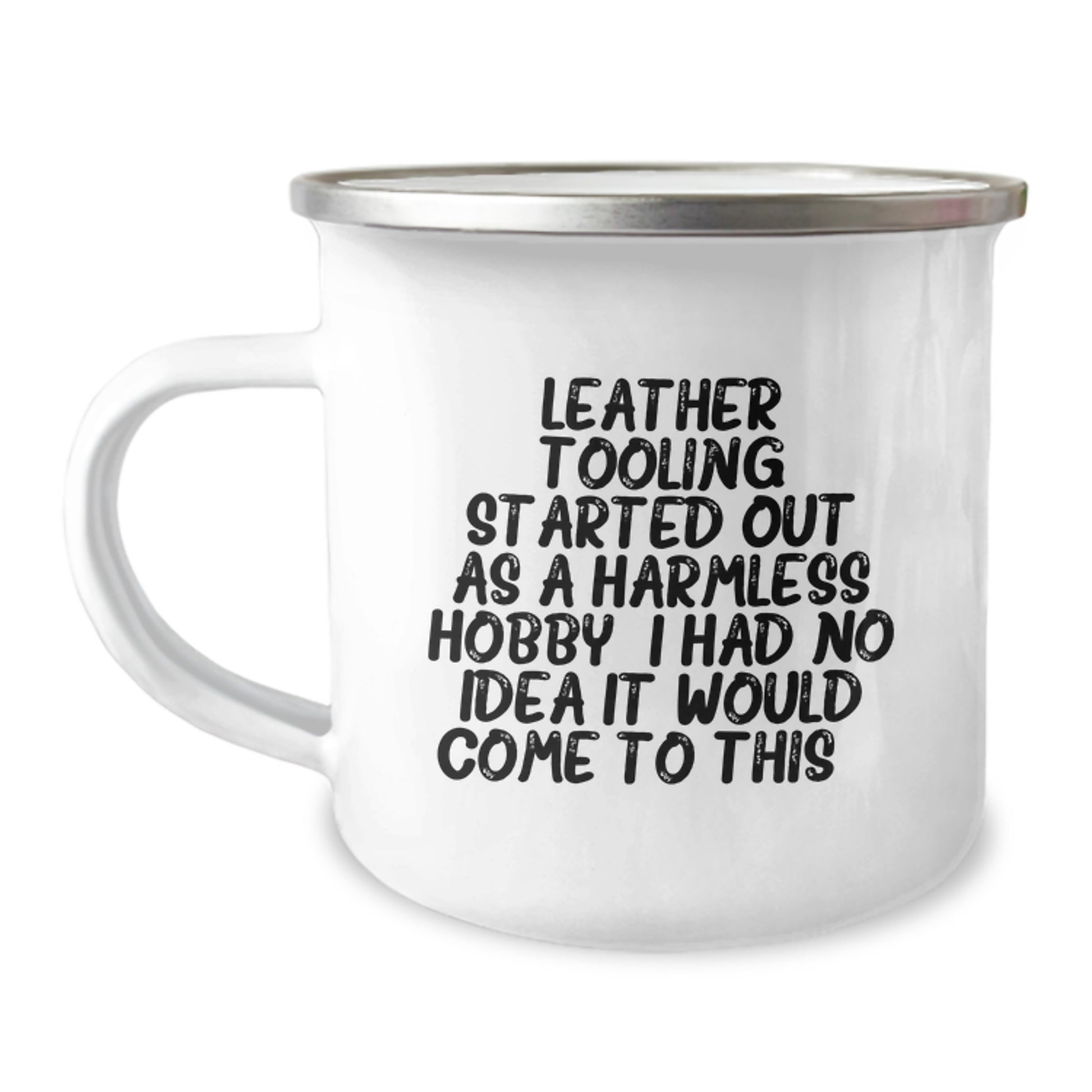 Leather Tooling Camping Mug Birthday Gift for Her Present Durable - Image 1