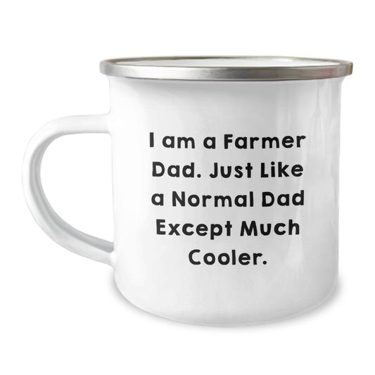 Farmer Keepsake Camping Mug for Him Birthday Gift with Enamel Finish - Image 1