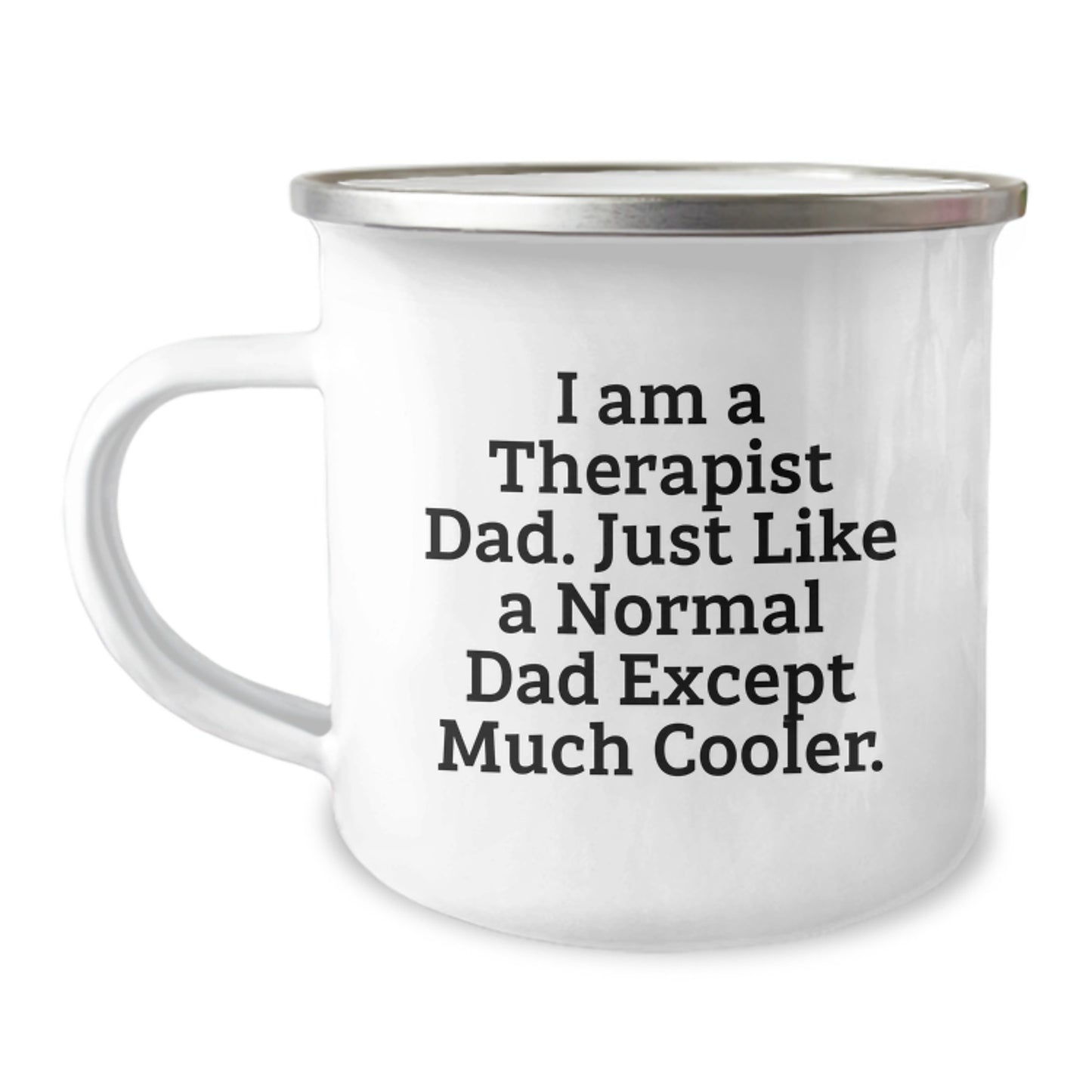 Therapist Keepsake Camping Mug for Him Birthday Gift with Enamel Finish - Image 1
