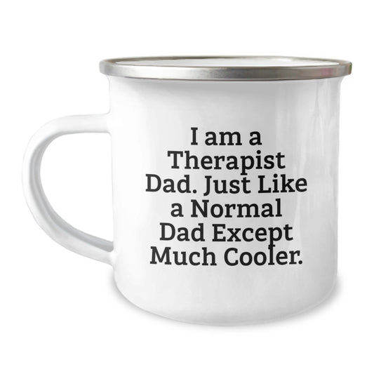 Therapist Keepsake Camping Mug for Him Birthday Gift with Enamel Finish - Image 1