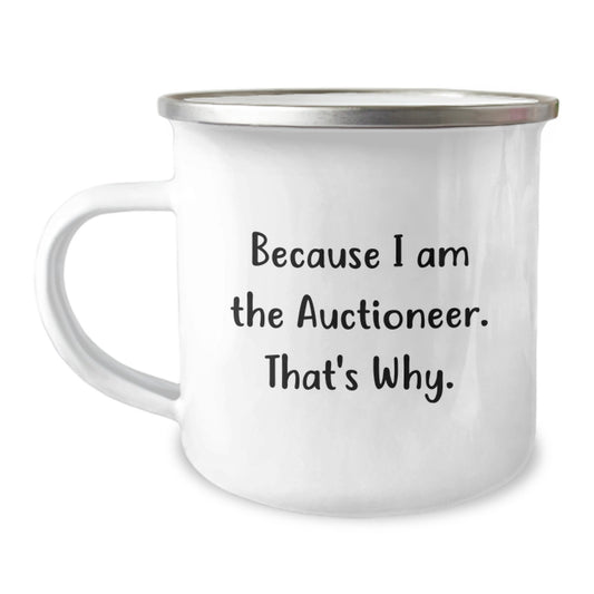 Auctioneer Keepsake Camping Mug Stainless Steel Birthday Gift for Him - Image 1