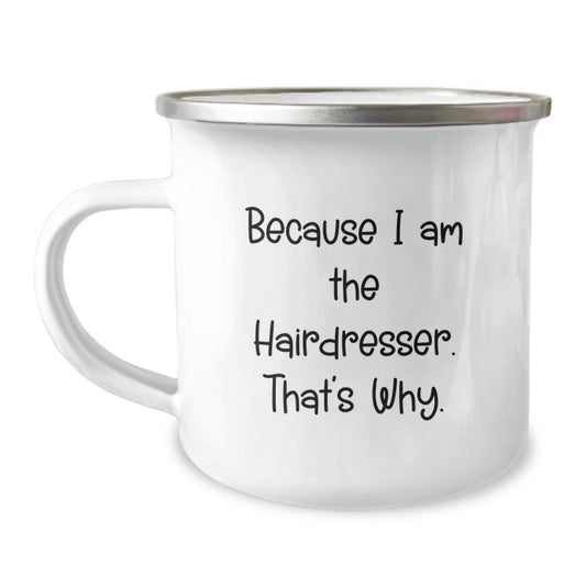 Hairdresser Keepsake Camping Mug for Him Birthday Gift Unbreakable - Image 1