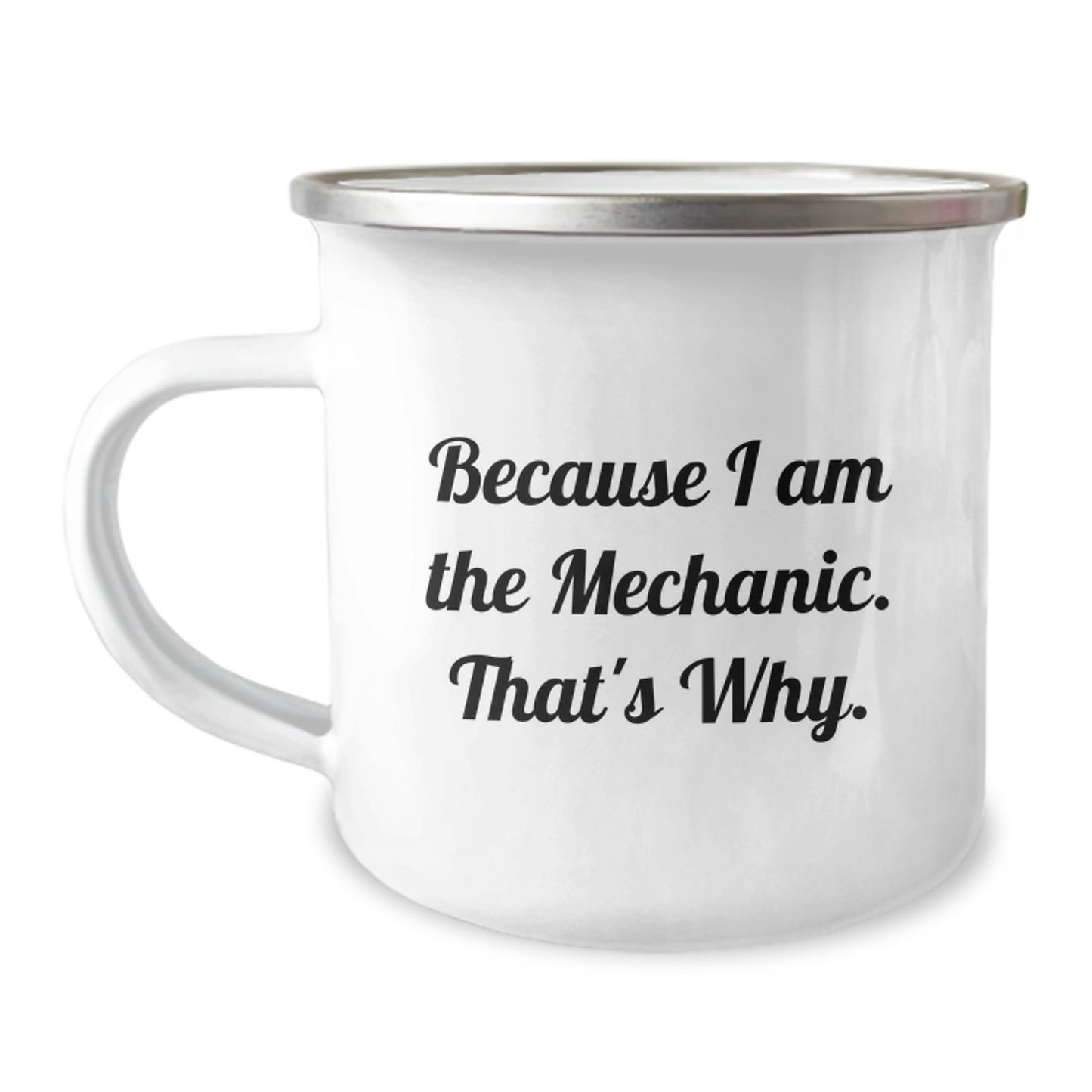 Mechanic Keepsake Camping Mug for Him Birthday Gift With Enamel Finish - Image 1