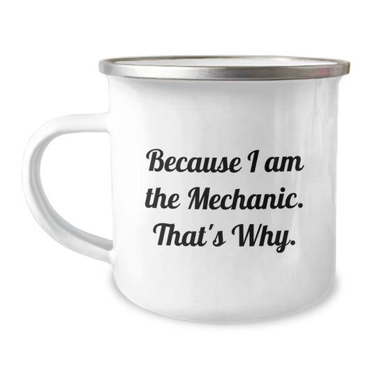 Mechanic Keepsake Camping Mug for Him Birthday Gift With Enamel Finish - Image 1