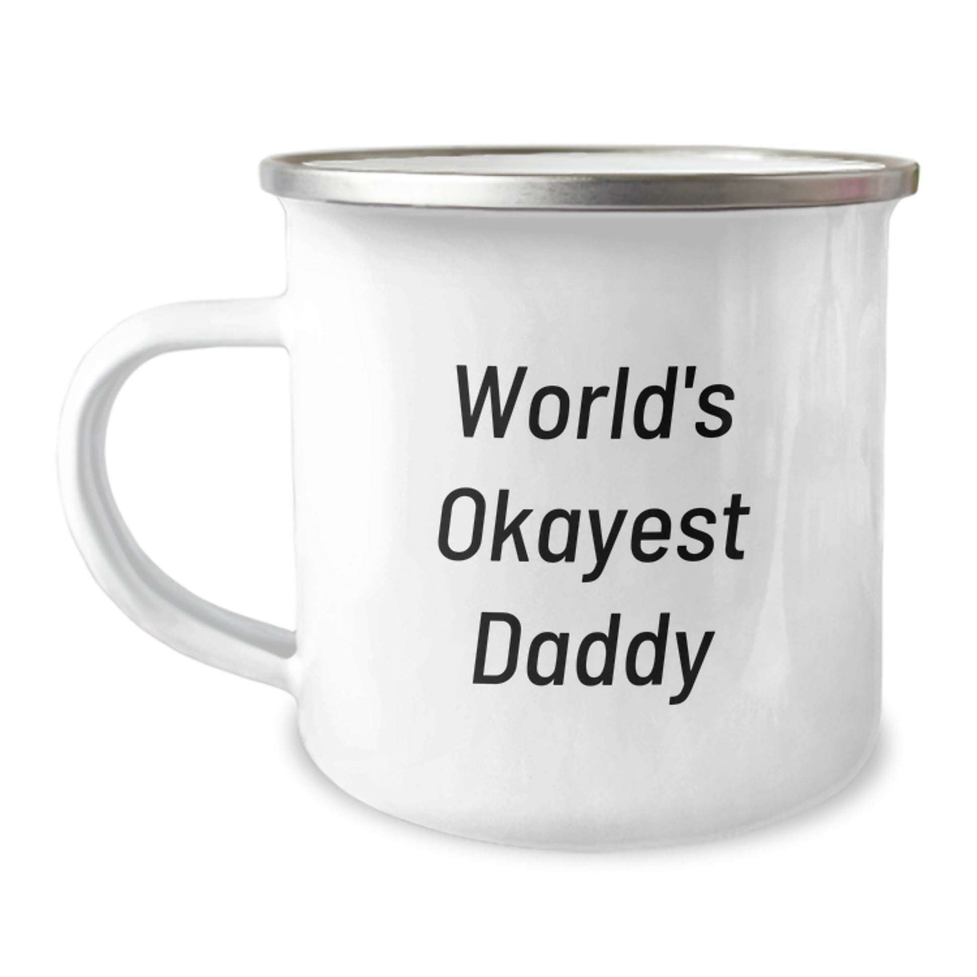 Birthday Gift Camping Mug for Her World's Okayest Daddy Present - Image 1