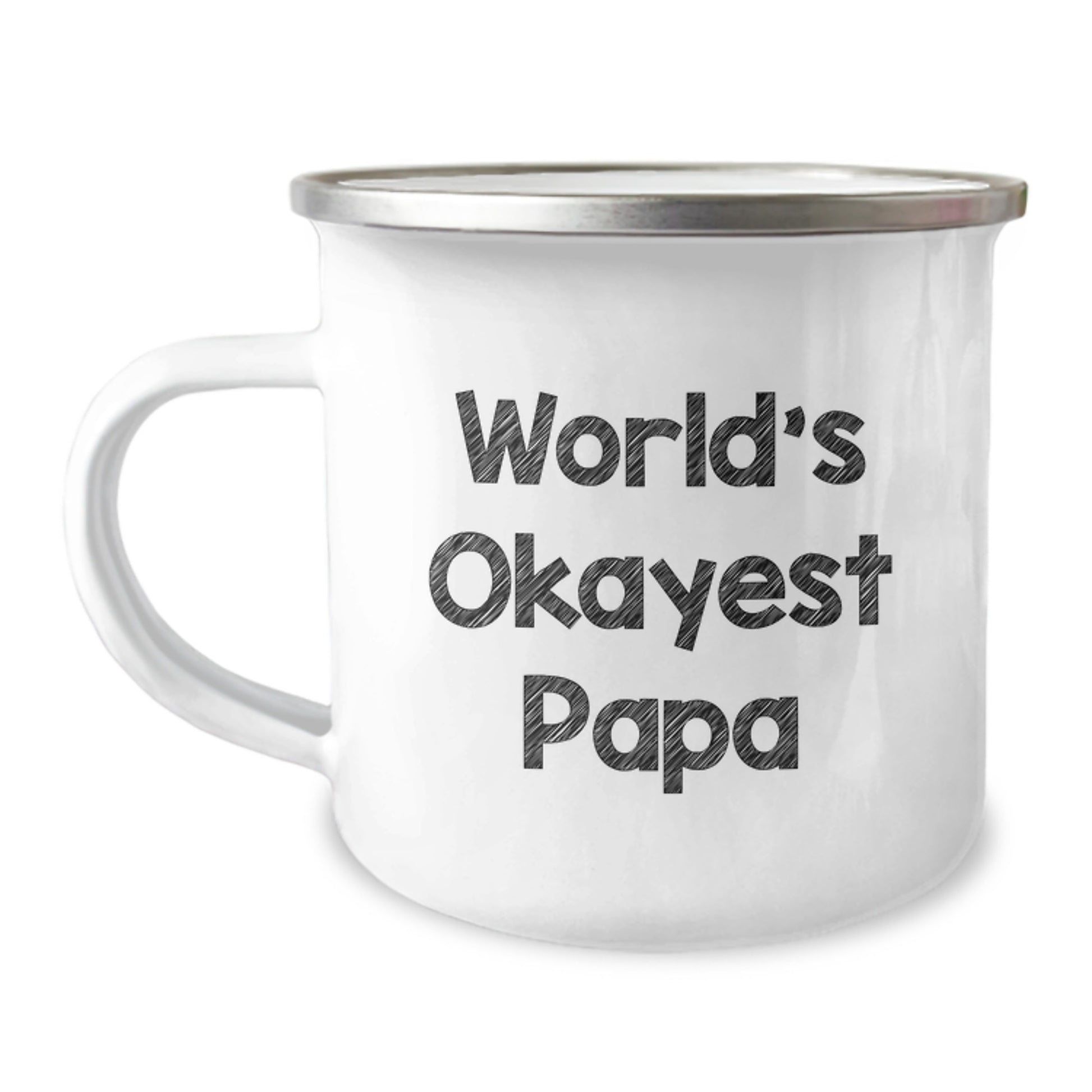 Novelty Camping Mug for Grandpa Birthday Gift World's Okayest Papa - Image 1