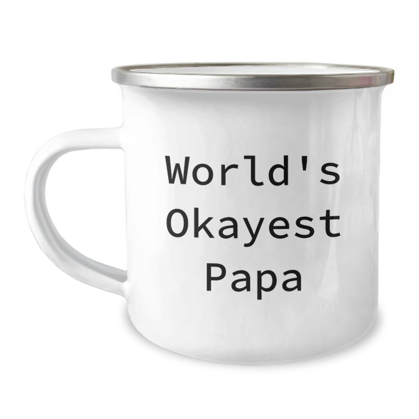 Papa Keepsake Camping Mug for Him Birthday Gift World's Okayest Papa - Image 1