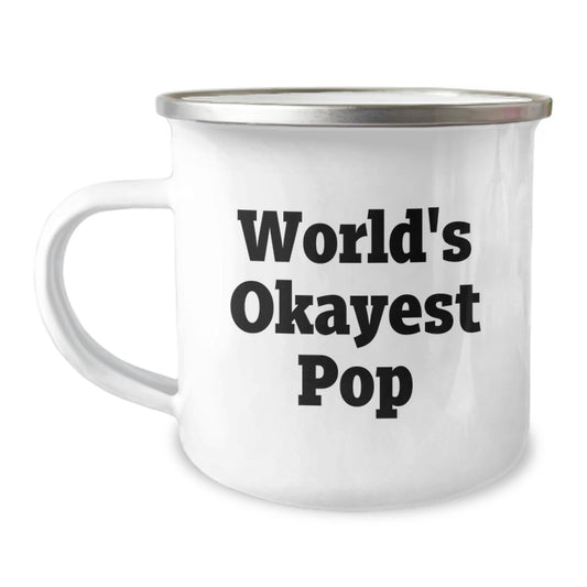 Him Keepsake Birthday Gift World's Okayest Pop Camping Mug - Image 1