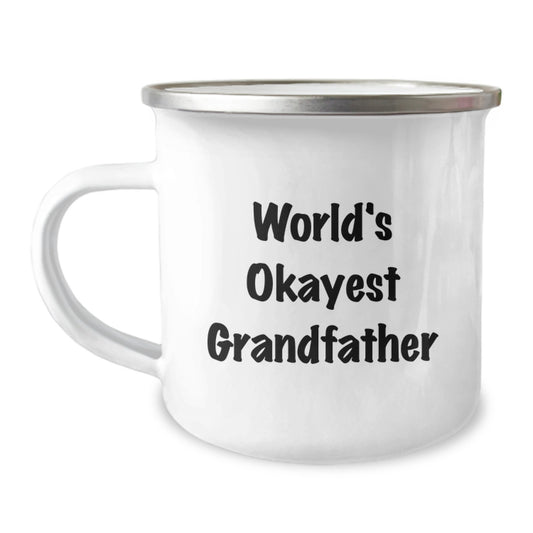 Grandfather Camping Mug World's Okayest Grandfather Birthday Gift - Image 1