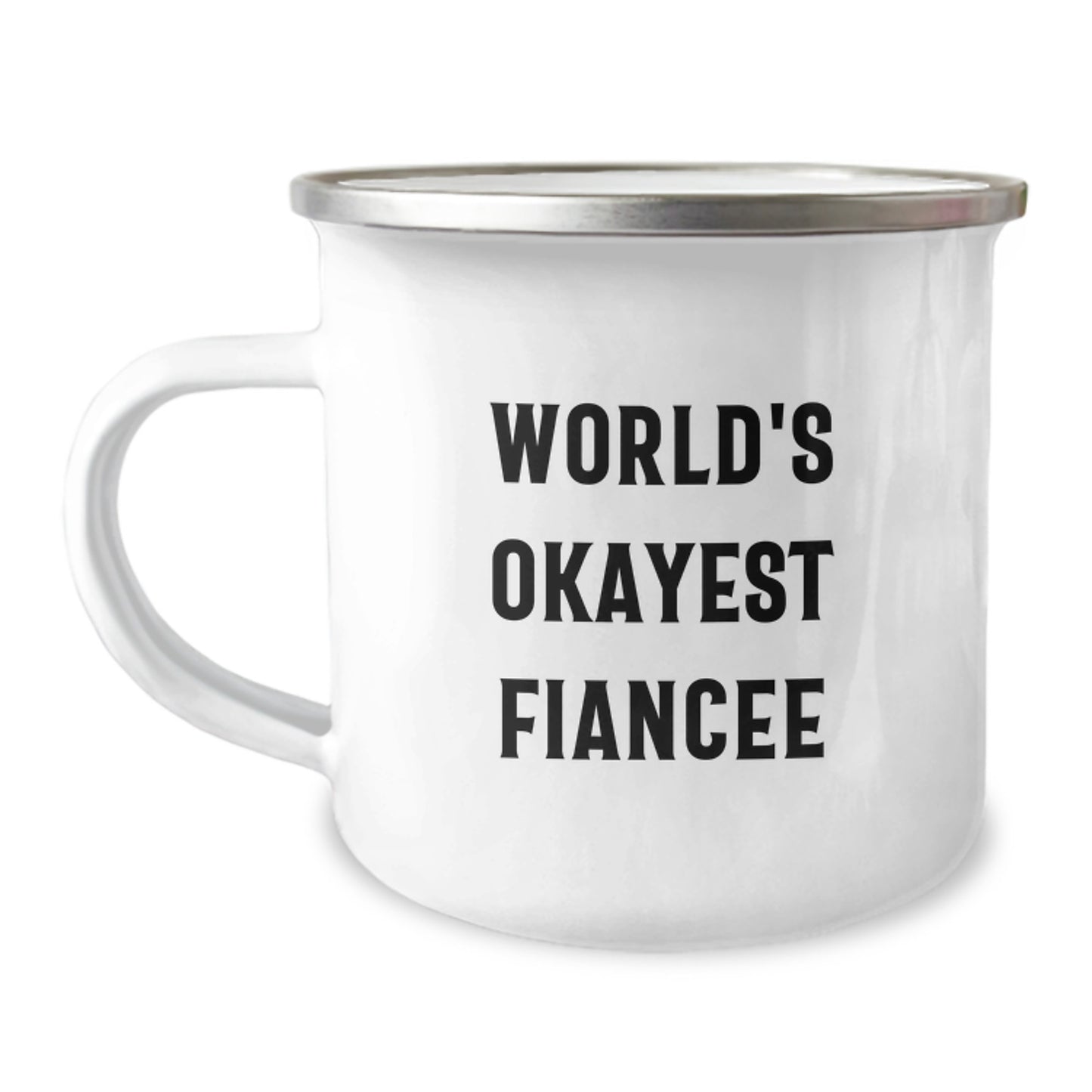 Fiancee Keepsake Camping Mug Birthday Gift for Him Okayest Fiancee - Image 1