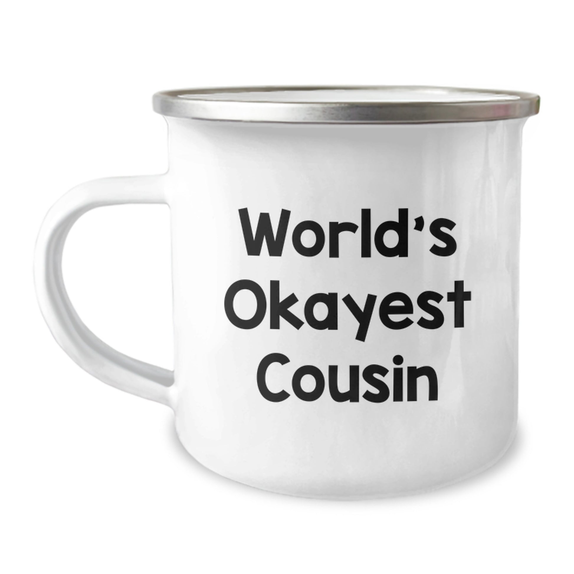 Funny Cousin Gifts from Family for Cousin - World's Okayest Cousin Camping Mug for Christmas Unique Gifts - Image 1