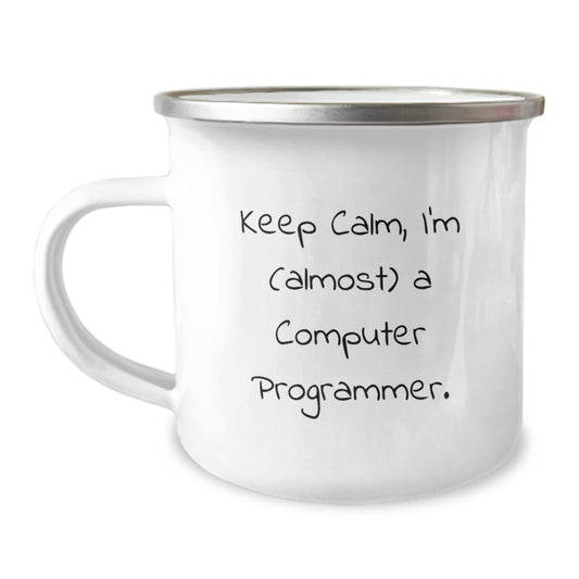 Birthday Gift for Her Keep Calm, I'm (Almost) A Computer Programmer Mug - Image 1