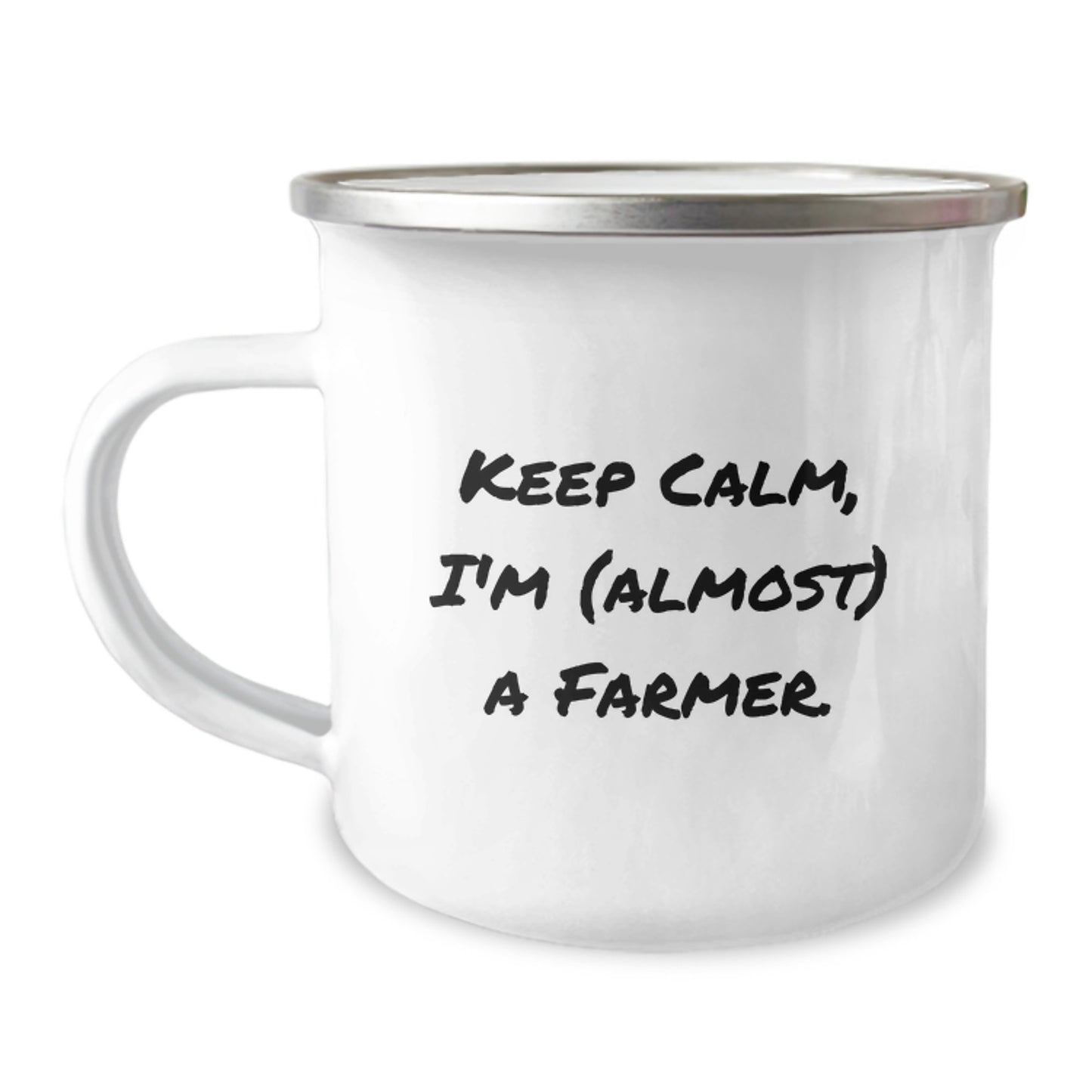 Farmer Keepsake Camping Mug Birthday Gift for Him Keep Calm Now - Image 1