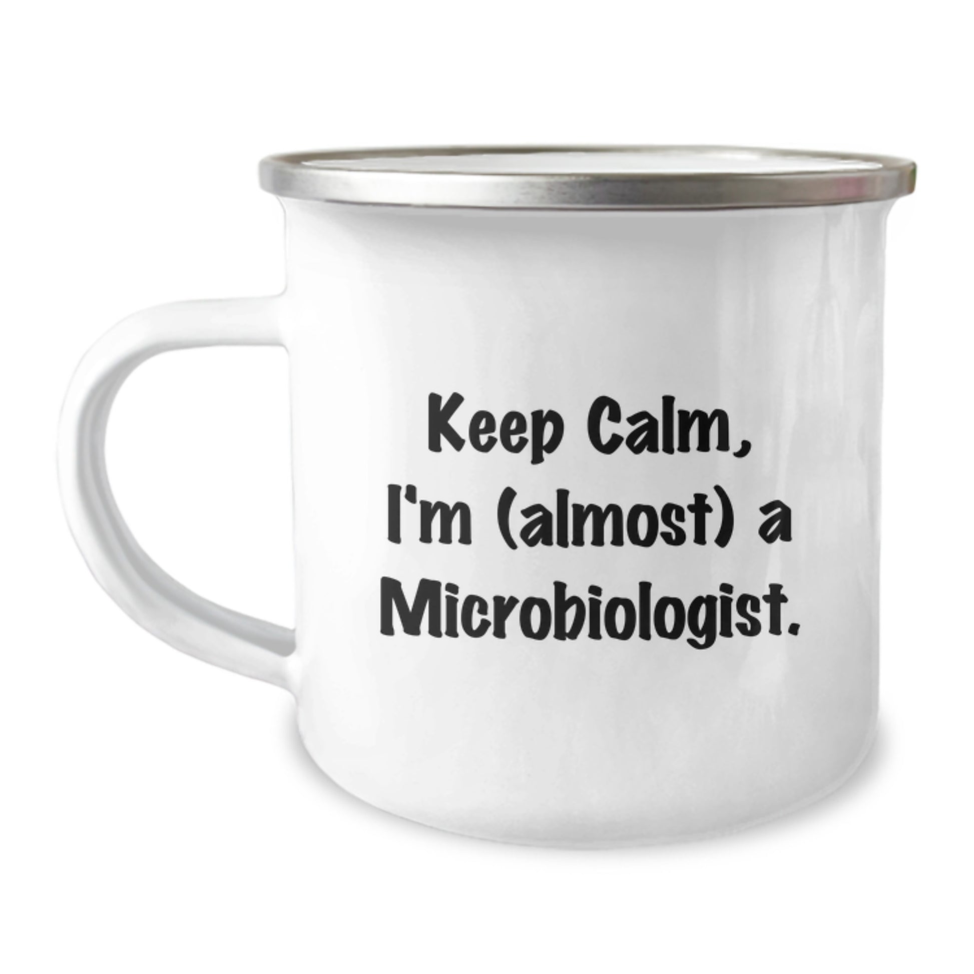 Microbiologist Keepsake Camping Mug for Him Birthday Gift Enamel Finish - Image 1