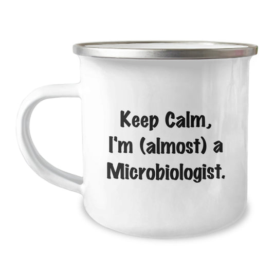 Microbiologist Keepsake Camping Mug for Him Birthday Gift Enamel Finish - Image 1