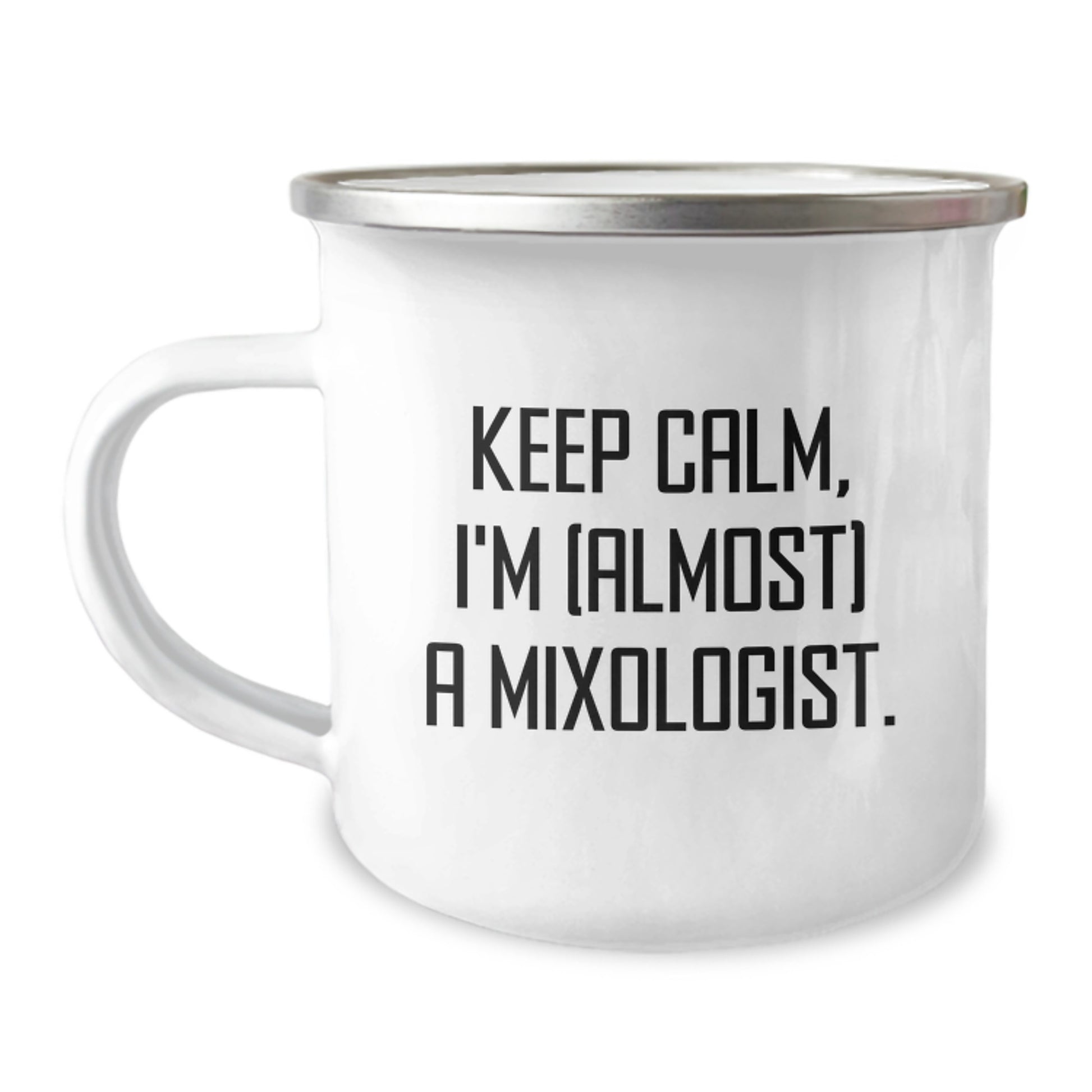 Funny Mixologist Gifts from Friends for Him, I'm (almost) A Mixologist. Valentine's Unique Fun Camping Mug - Image 1