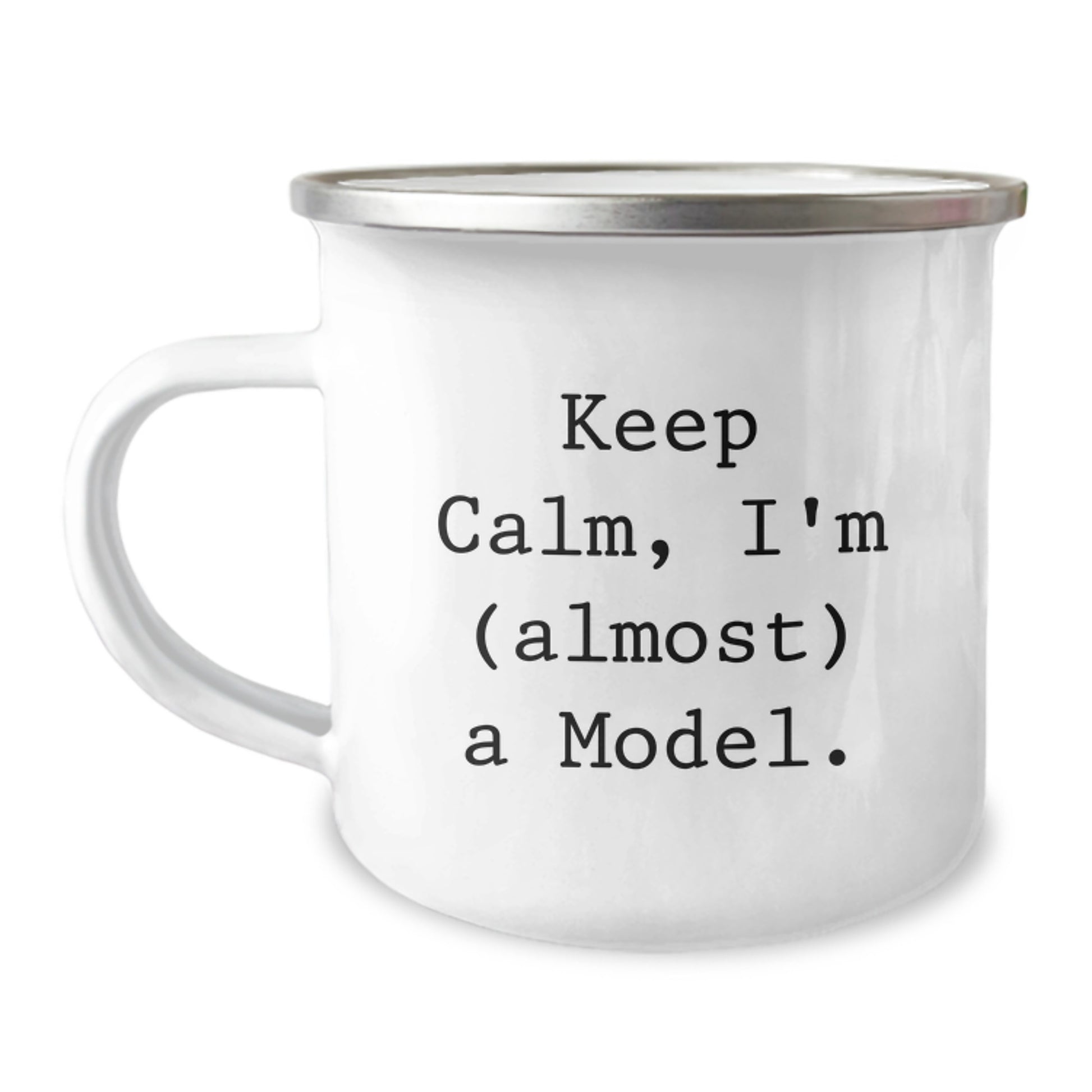 Gifts from Friends, Unique Model Graduation Camping Mug, Keep Calm I'm (almost) A Model., Funny Model Lover Mug - Image 1